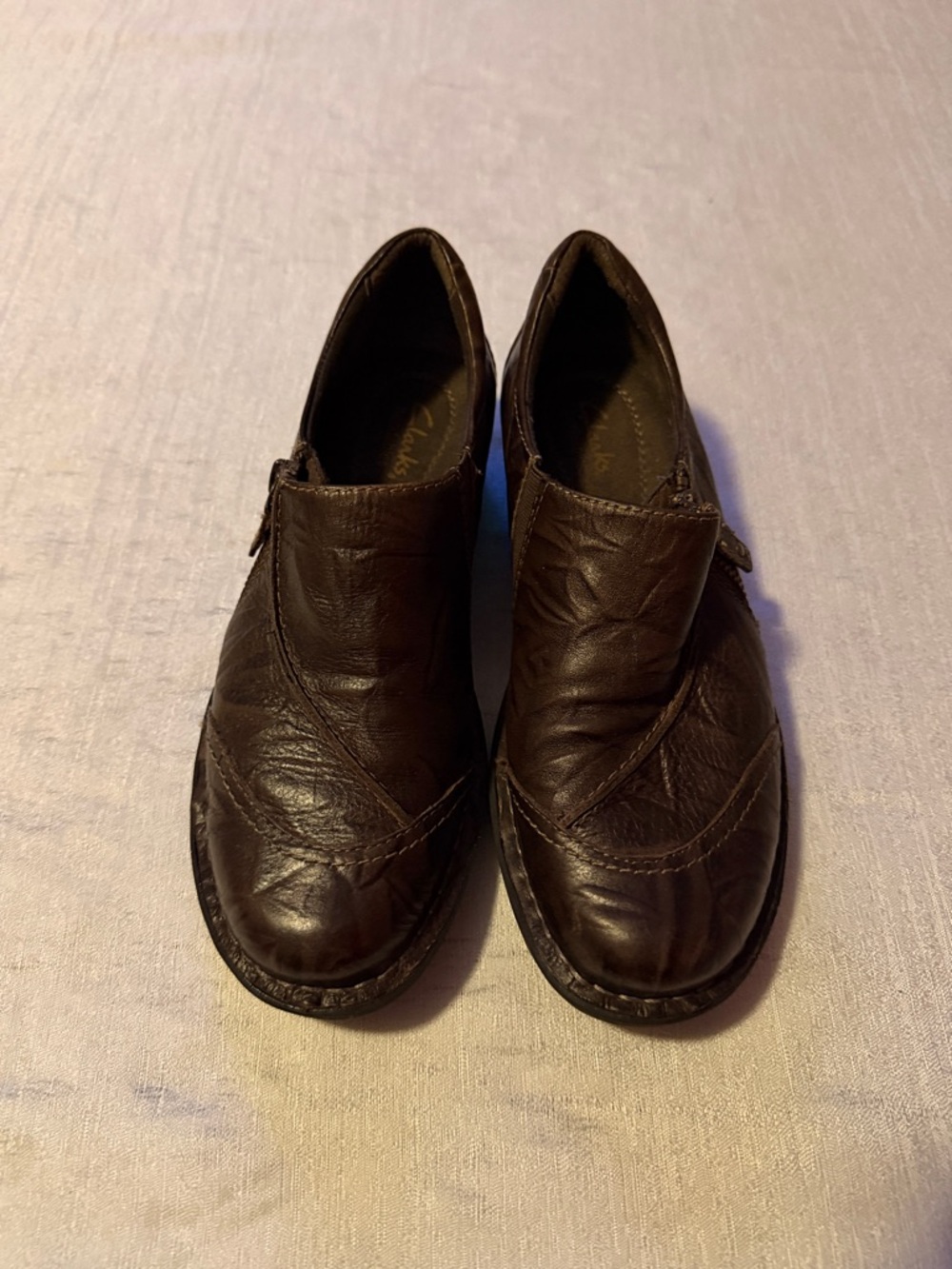 Clarks Dark Brown Leather Slip-On Loafers